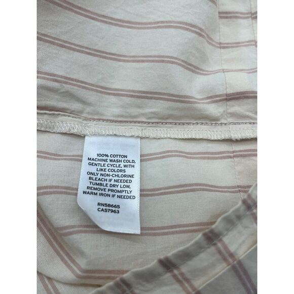 Melrose and Market Women’s Pintuck Trim Striped Peasant Blouse, Cream/Red, Sz. M - Picture 7 of 11